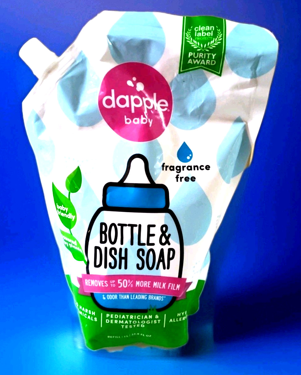 Dapple Fragrance Free Baby Refill Bottle & Dish Liquid Soap 33.8 oz