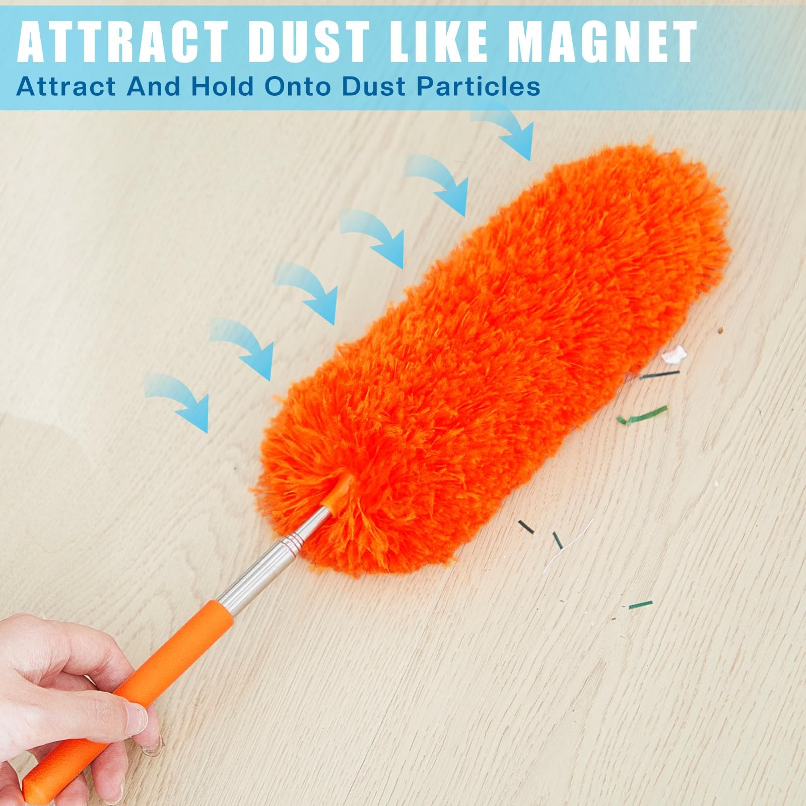 Tanlade 12 Pcs Microfiber Feather Duster for Cleaning 13-31 Inch Extendable C…