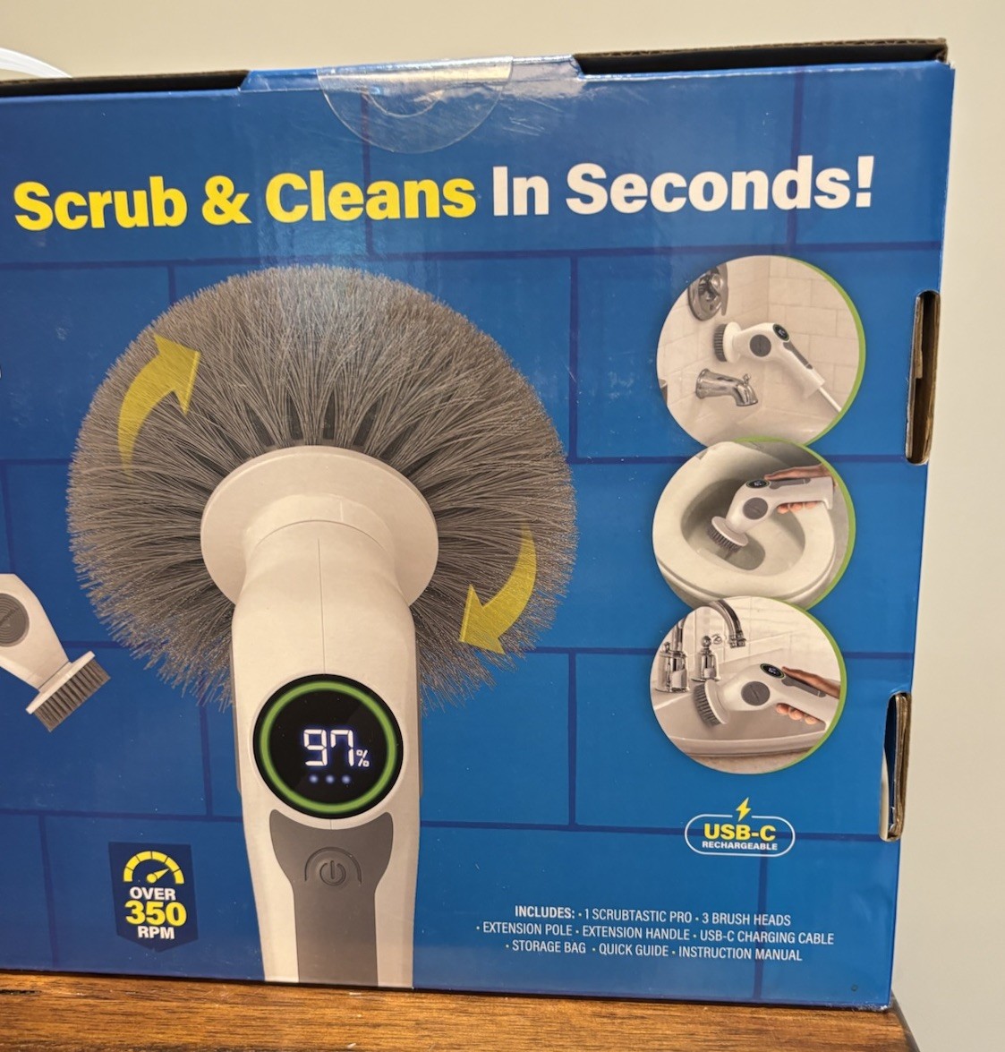 Bell + Howell Scrubtastic Pro Rechargeable Multi-Purpose Power Surface Scrubber
