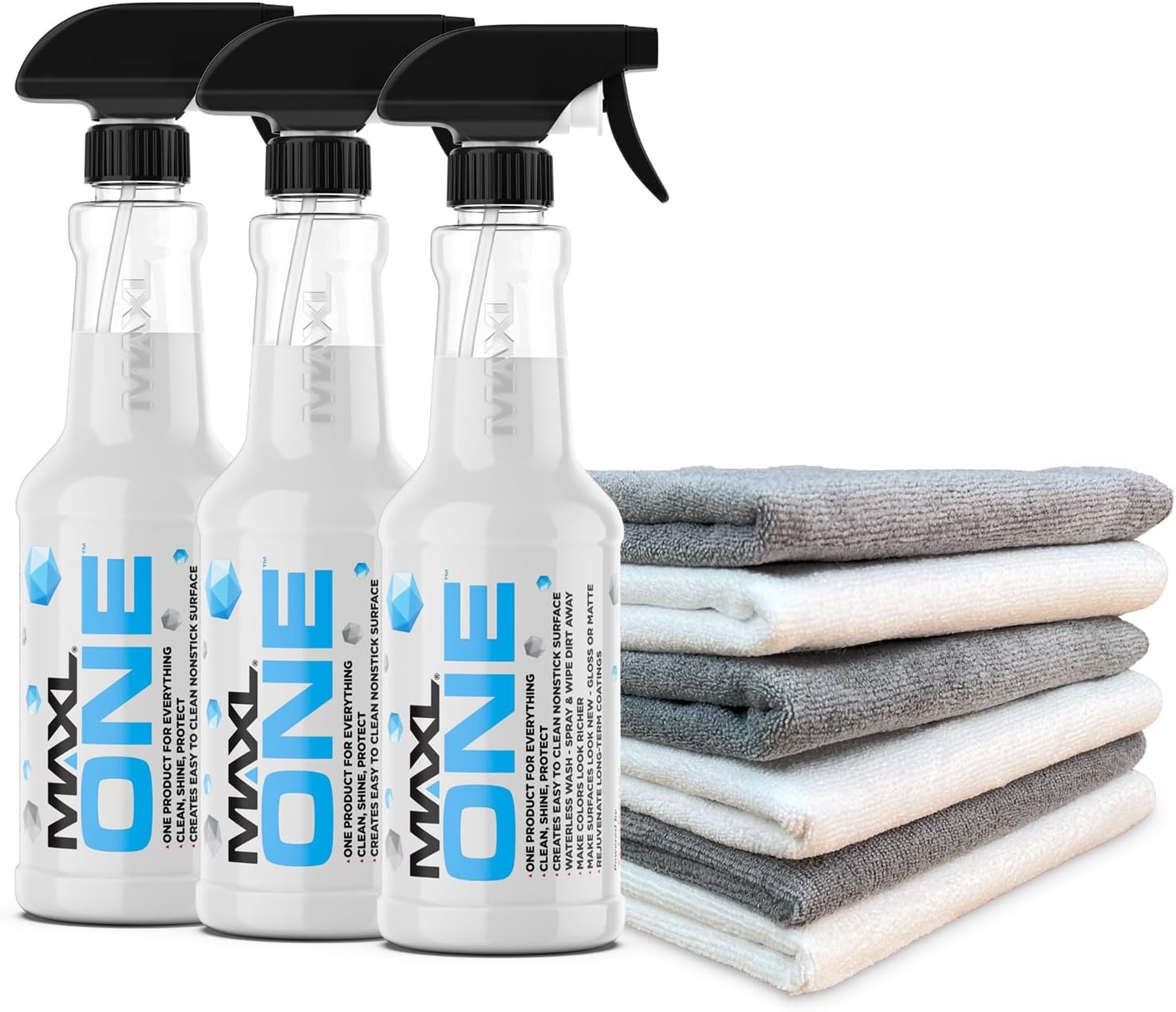 MAXLONE Car Spray Triphene® 20oz x3 + 6 Cloths | Clean, Shine, Protect All-In-1