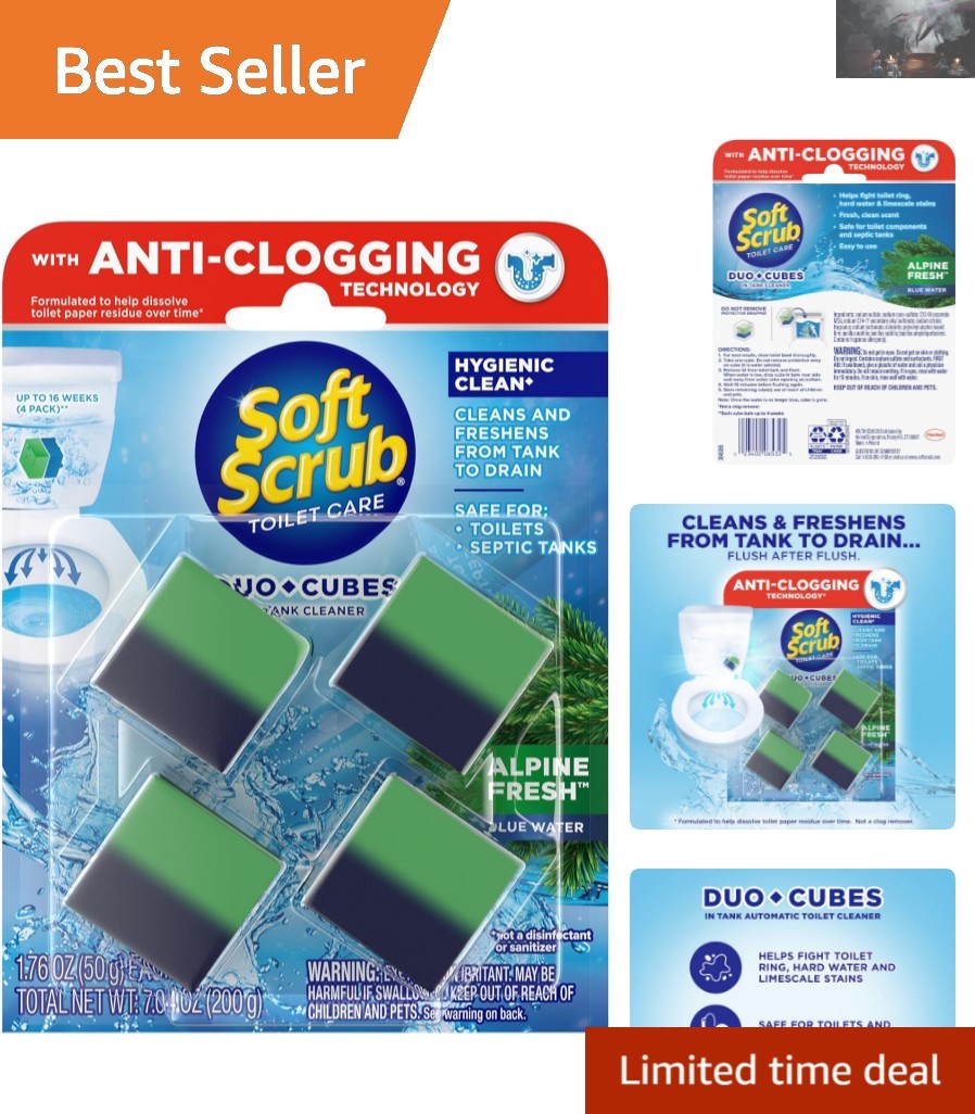 Effortless Toilet Care with Duo-Cubes – Alpine Fresh, 4 Count for Cleanliness
