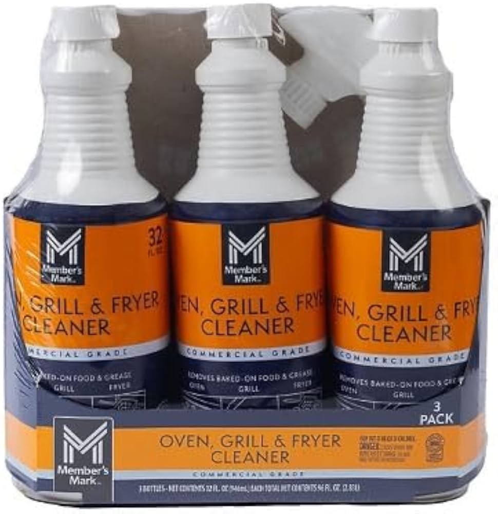 REYBLUE Commercial Oven Grill & Fryer Cleaner 32 oz 3-Pack + Cleaning Pad