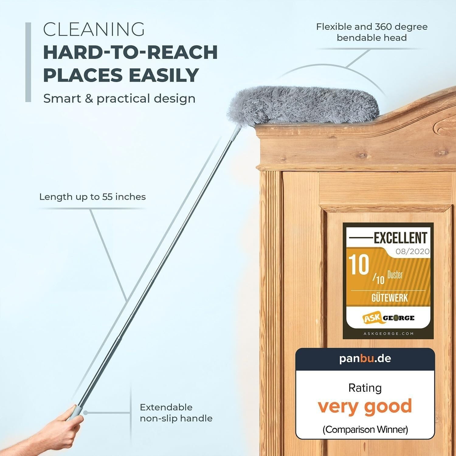 Extendable Feather Duster, Microfiber Duster, Ceiling Fan Duster, Feather Dus…