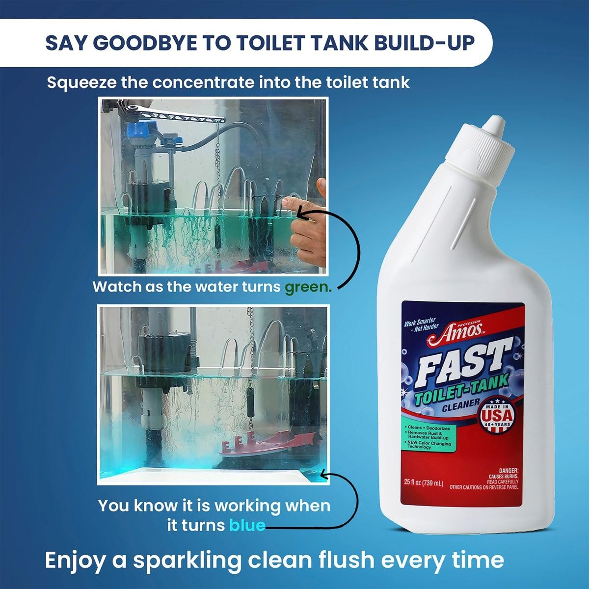 Professor Amos FAST Toilet & Tank Cleaning Solution 33 fl oz – Minty Fresh