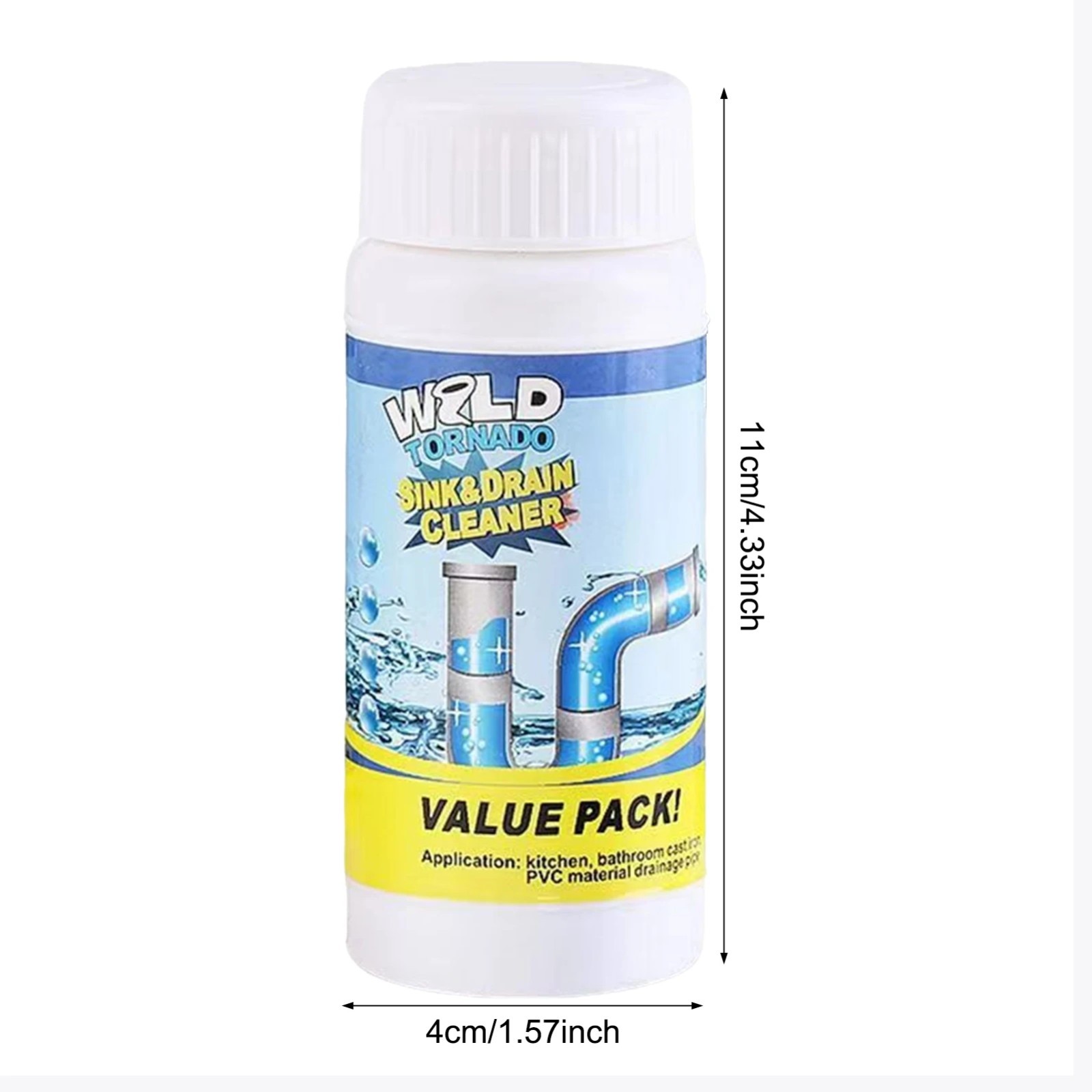 Sink Drain Cleaner Powder Fast Acting Pipe Cleaning Tool for Bathroom Home