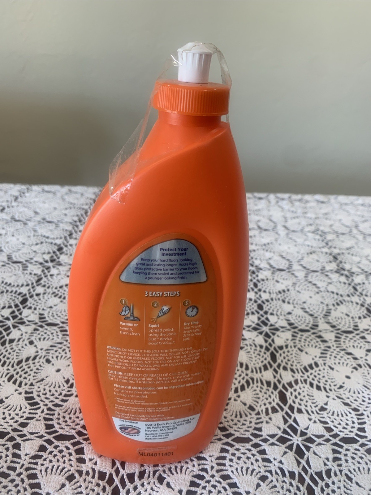 Shark Sonic Duo Wood Hard Floor Polish 28fl Polish NEW Orange Bottle