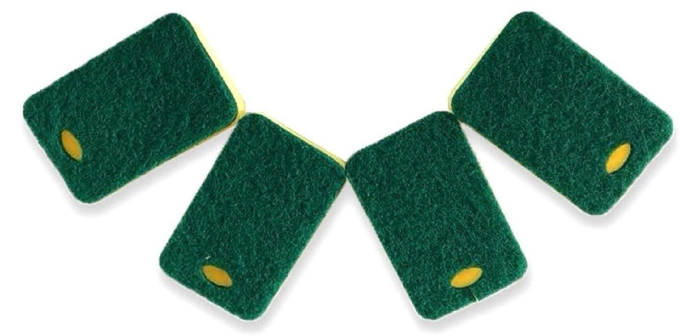 2 Packs 4 Pieces Shining Kitchen Sponges Dish Scrubber with a hanging hole