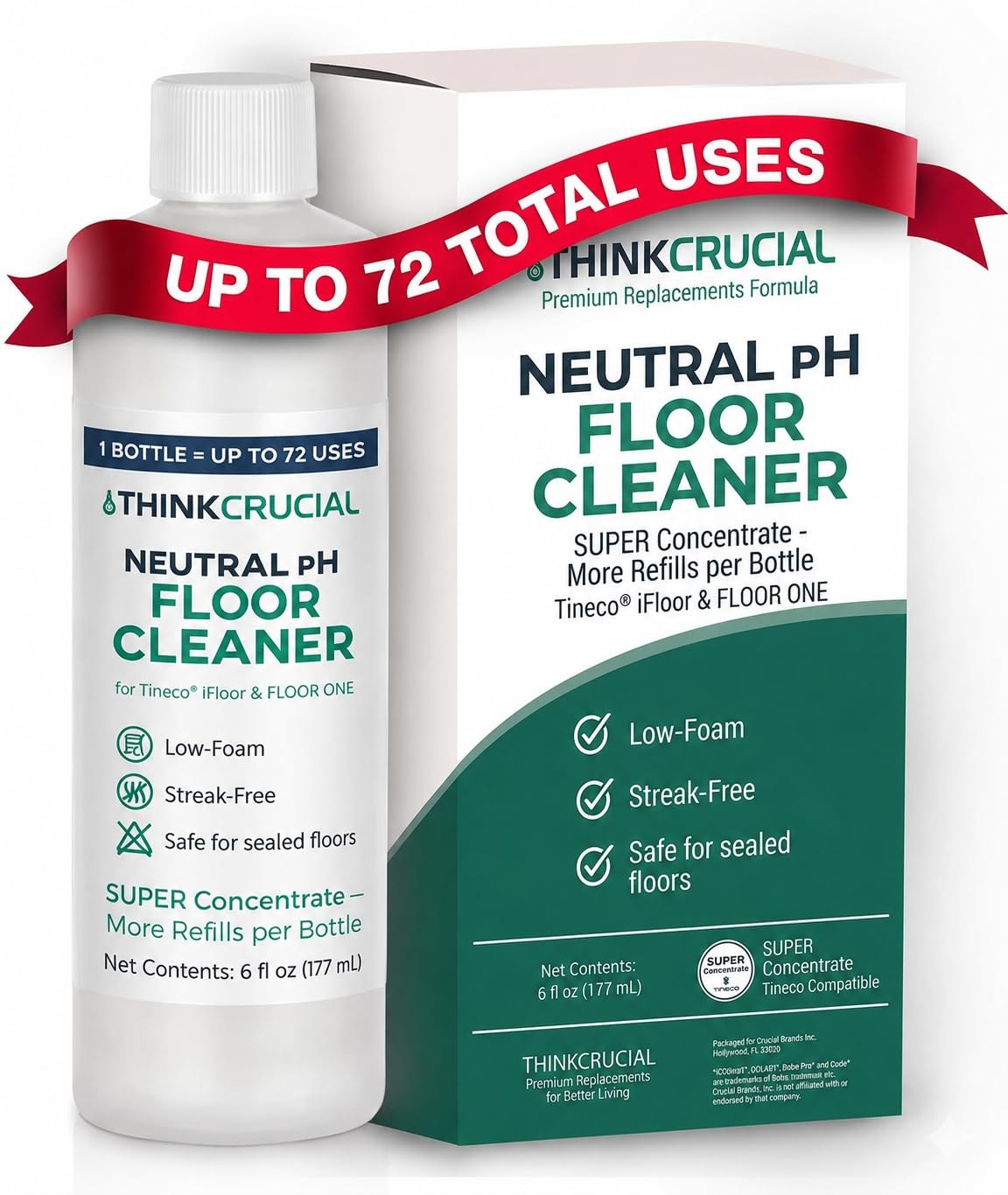 72x Uses SUPER Concentrate with Tineco® iFloor & FLOOR (S3/S5/S6) – 6 oz Neut…