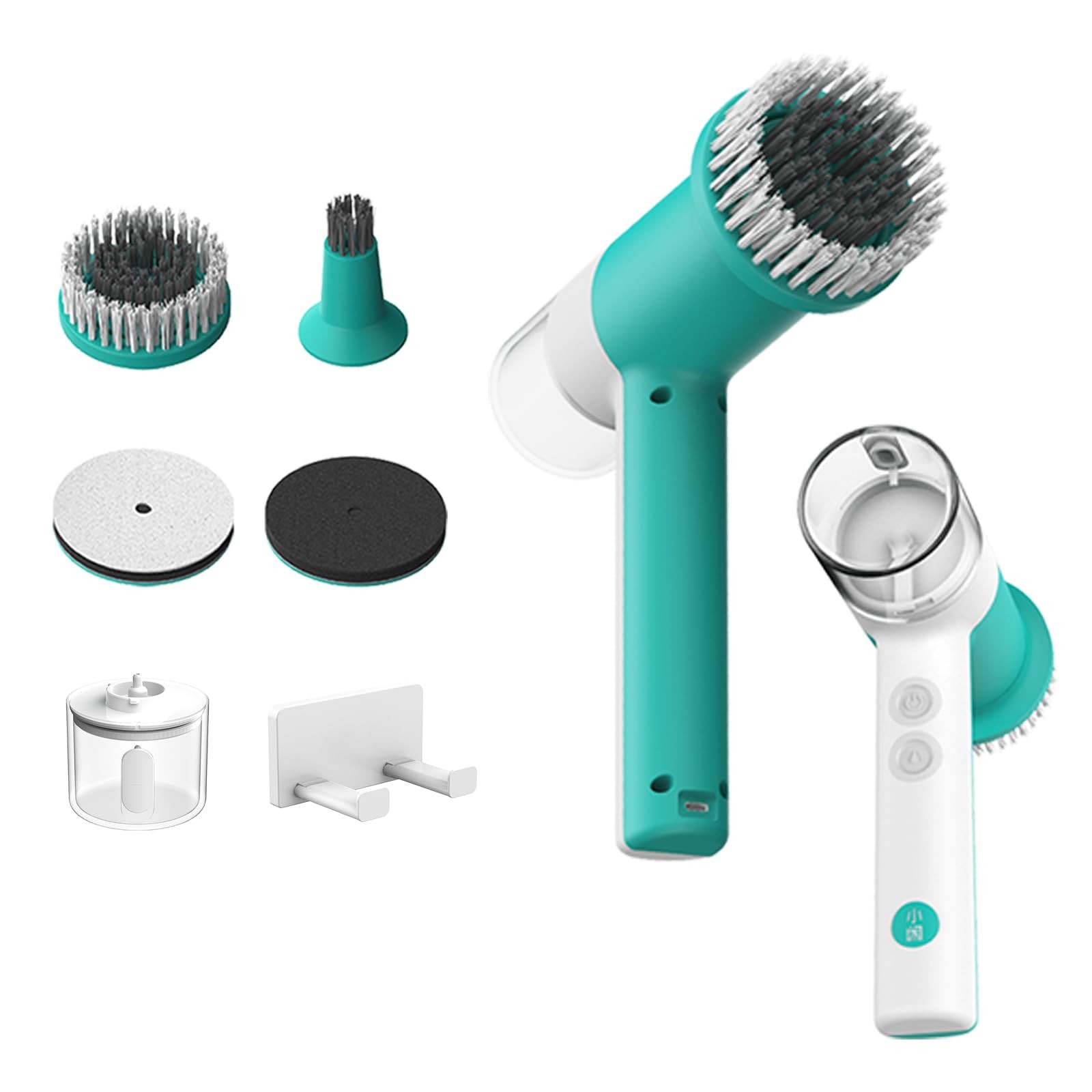 Dual-Rotation Electric Scrubber – IPX5 Waterproof Multi-Surface Cleaning Brus…