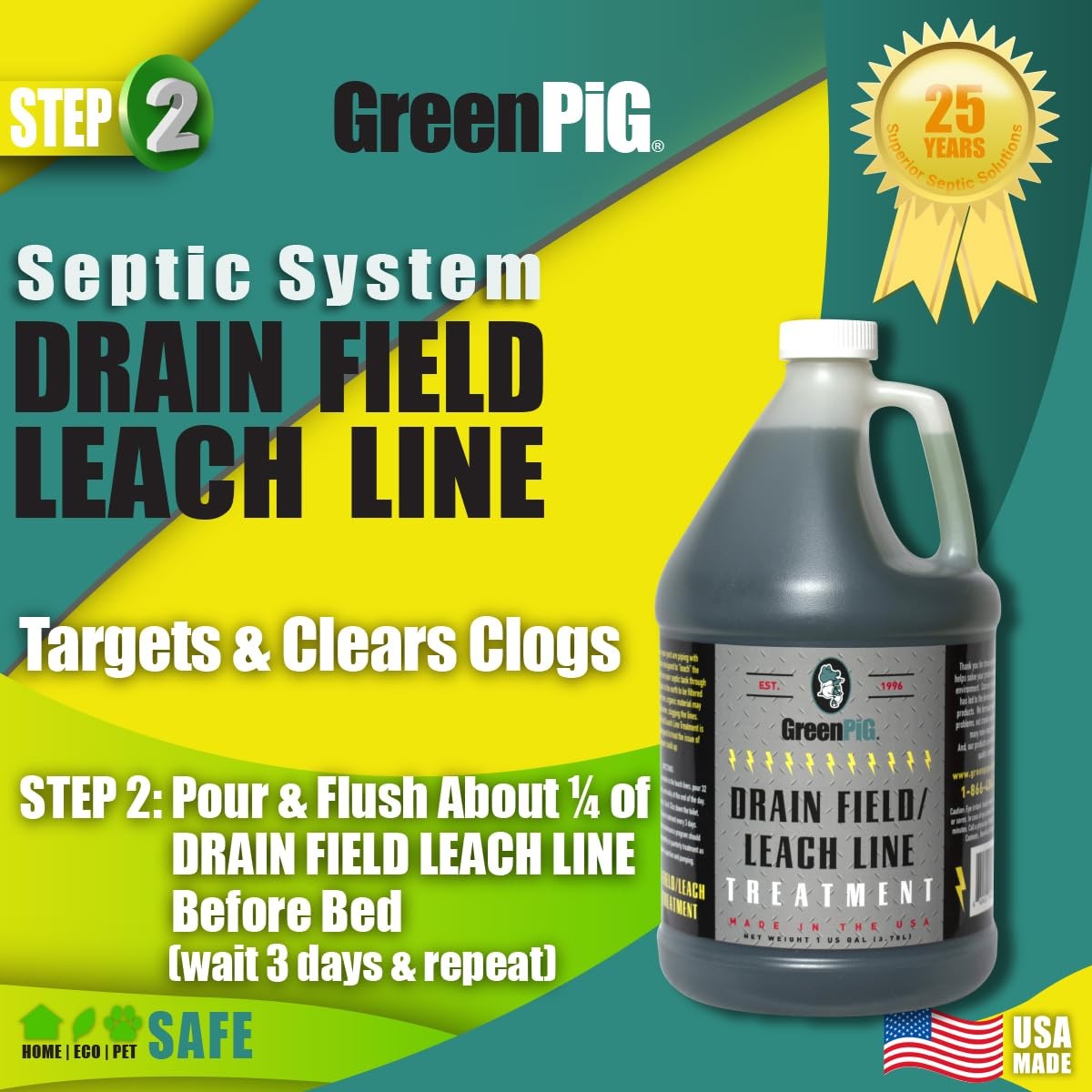 Drain Field Cleaner, Septic Safe Drain Clog Remover, Treatment for Quickly Cl…