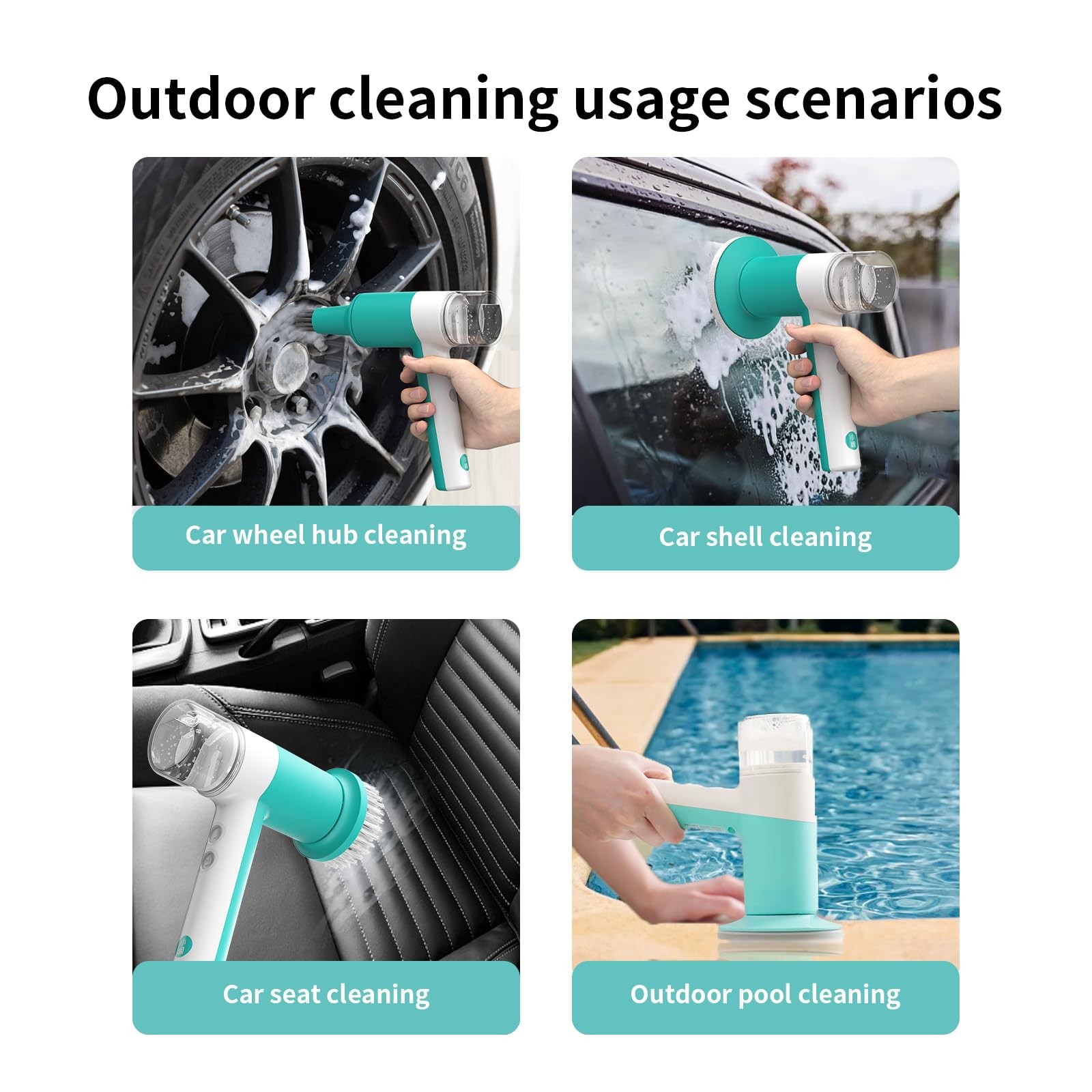 Dual-Rotation Electric Scrubber – IPX5 Waterproof Multi-Surface Cleaning Brus…