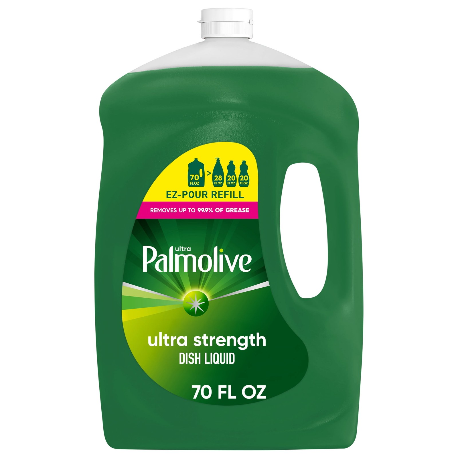 Ultra Strength Liquid Dish Soap Grease Cutting 70 fl oz EZ Pour Refill Bottle