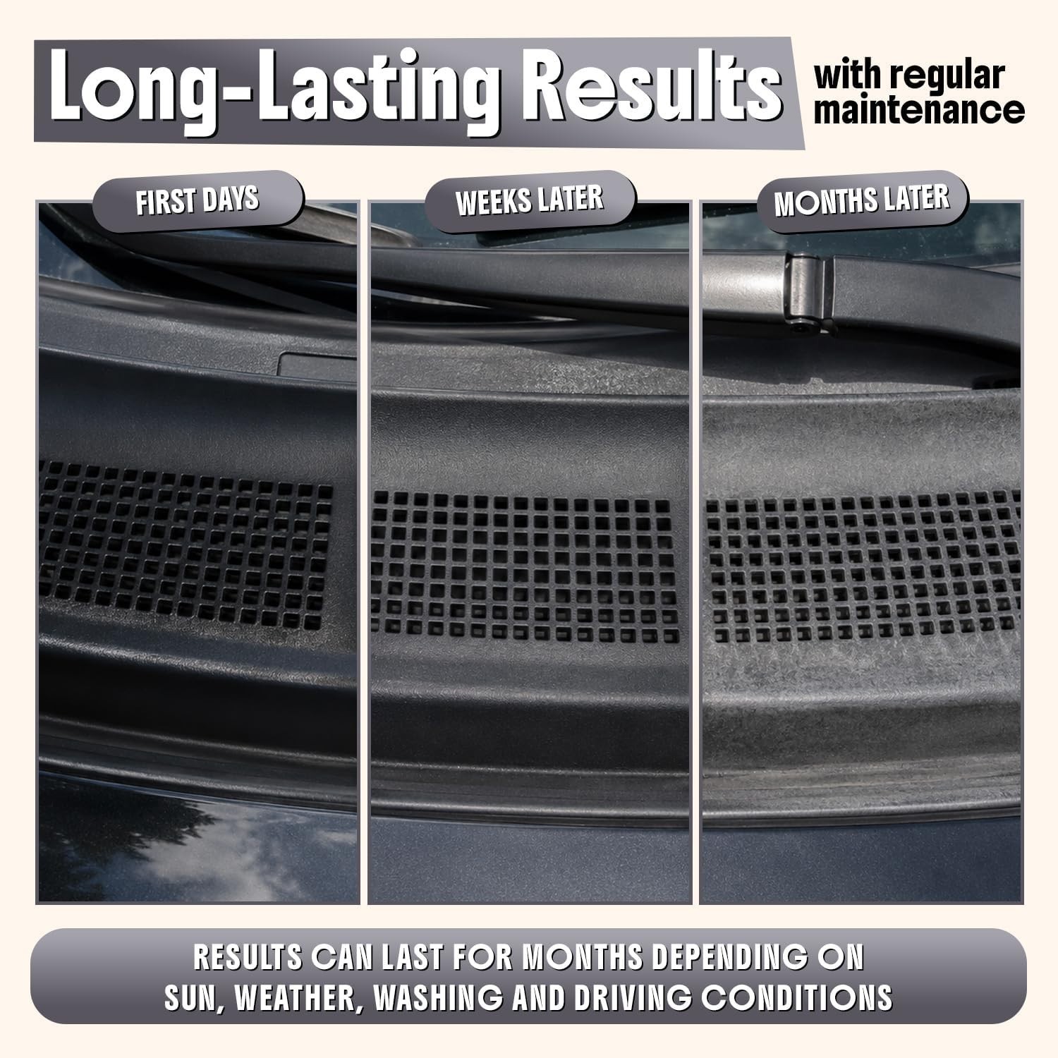 Plastic Restorer for Cars – Restores Faded Black Plastic, Vinyl & Rubber Trim –