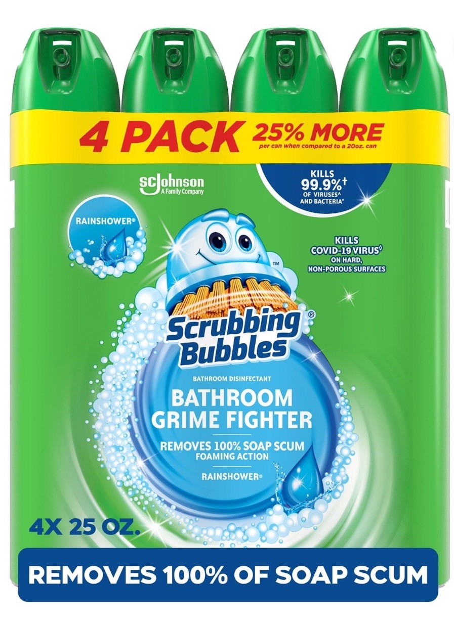 Scrubbing Bubbles Bathroom Cleaner, Rainshower, 4 ct., 100 oz.