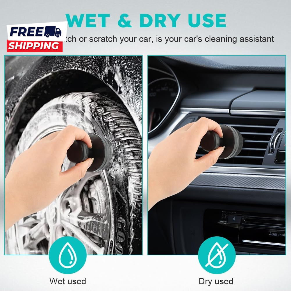 2 Pack Auto Detail Brushes Tire Shine Applicator Brush……