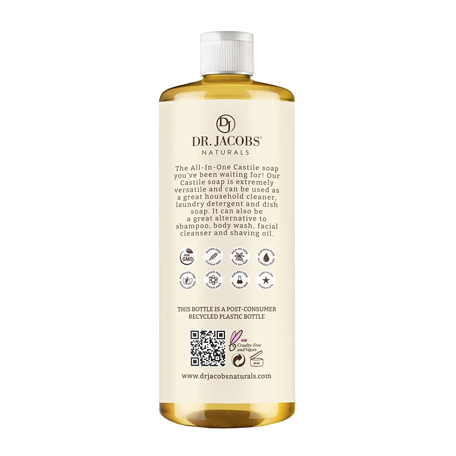 Dr. Jacobs Naturals All-Purpose Castile Cleaner, plant-based (Almond Honey)