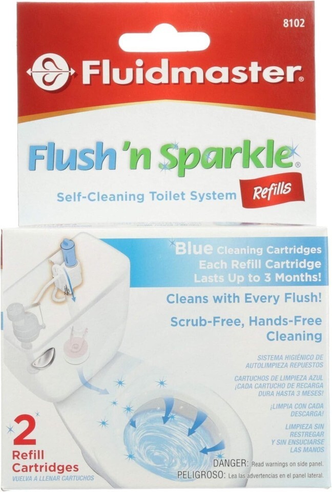 Fluidmaster 8102P8 Flush ‘N Sparkle Automatic Toilet Bowl Cleaning System Refill