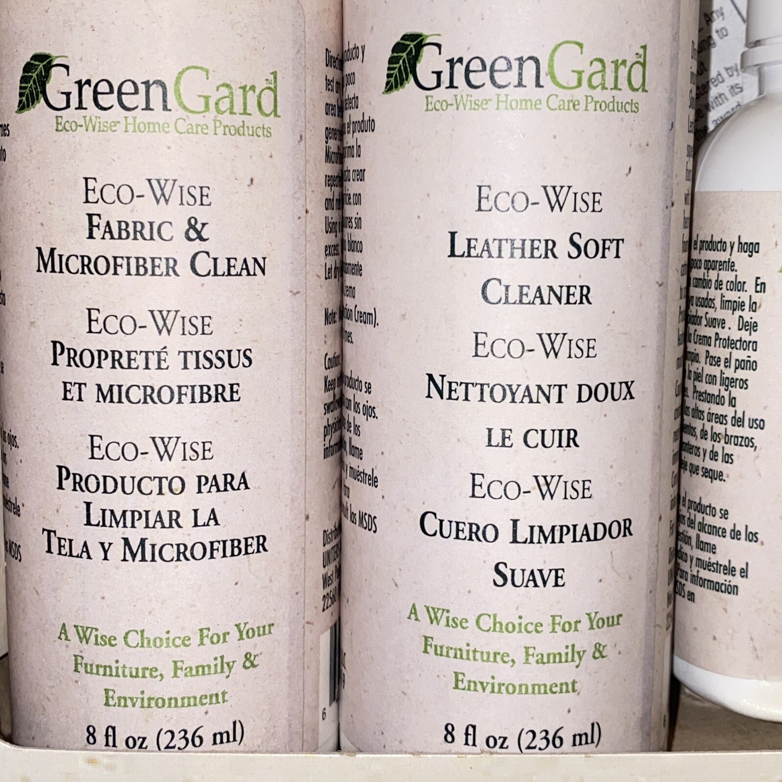 Green Gard Eco Wise Home Care Furniture Products for Fabric Leather & Wood 9 Pcs