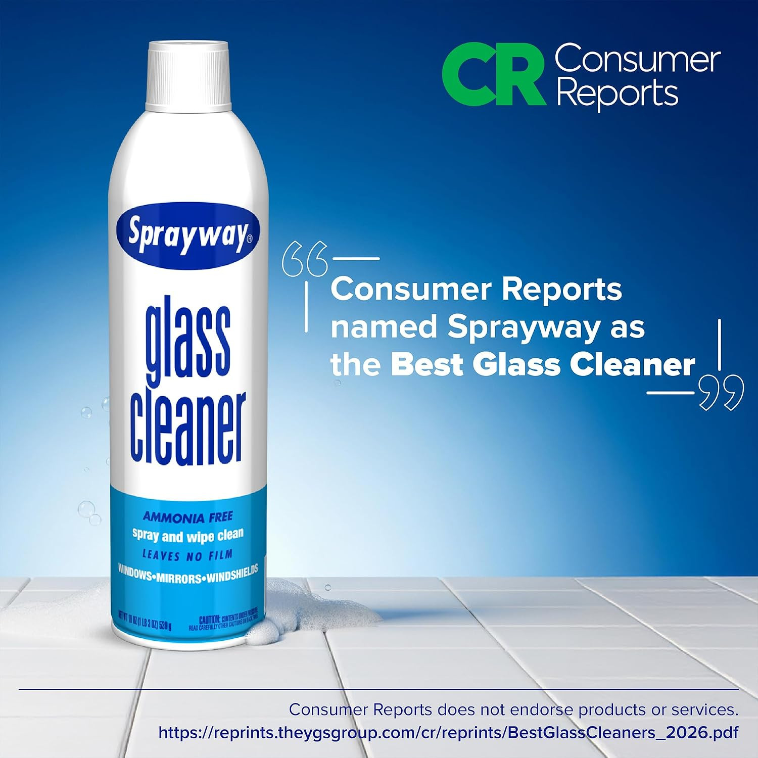 Glass Cleaner with Foaming Spray for a Streak-Free Shine for Home and Automotive