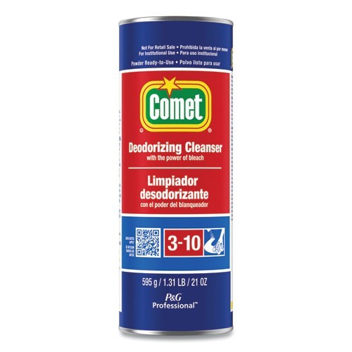 Comet Deodorizing Cleanser with Bleach, Powder, 21 oz Canister, 24/Carton
