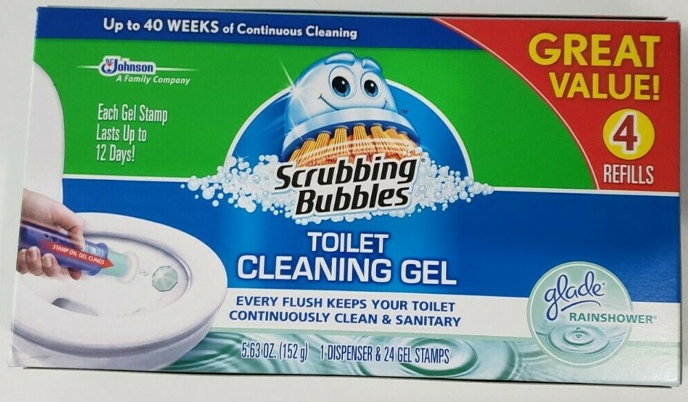 Scrubbing Bubbles Glade Gel Toilet Cleaning Stamp Value pack Dispenser +4 Refill