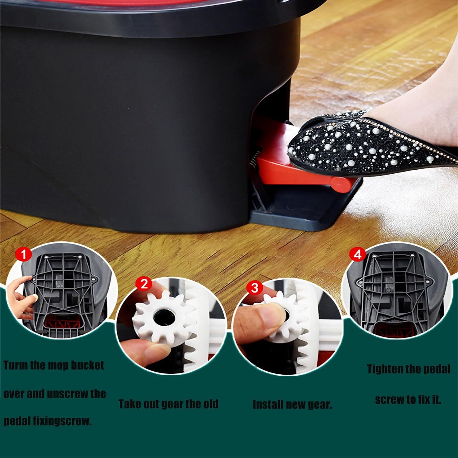 3 Pack Spin Mop Bucket Gears for O-Cedar/Vileda Easywring Spin Mop