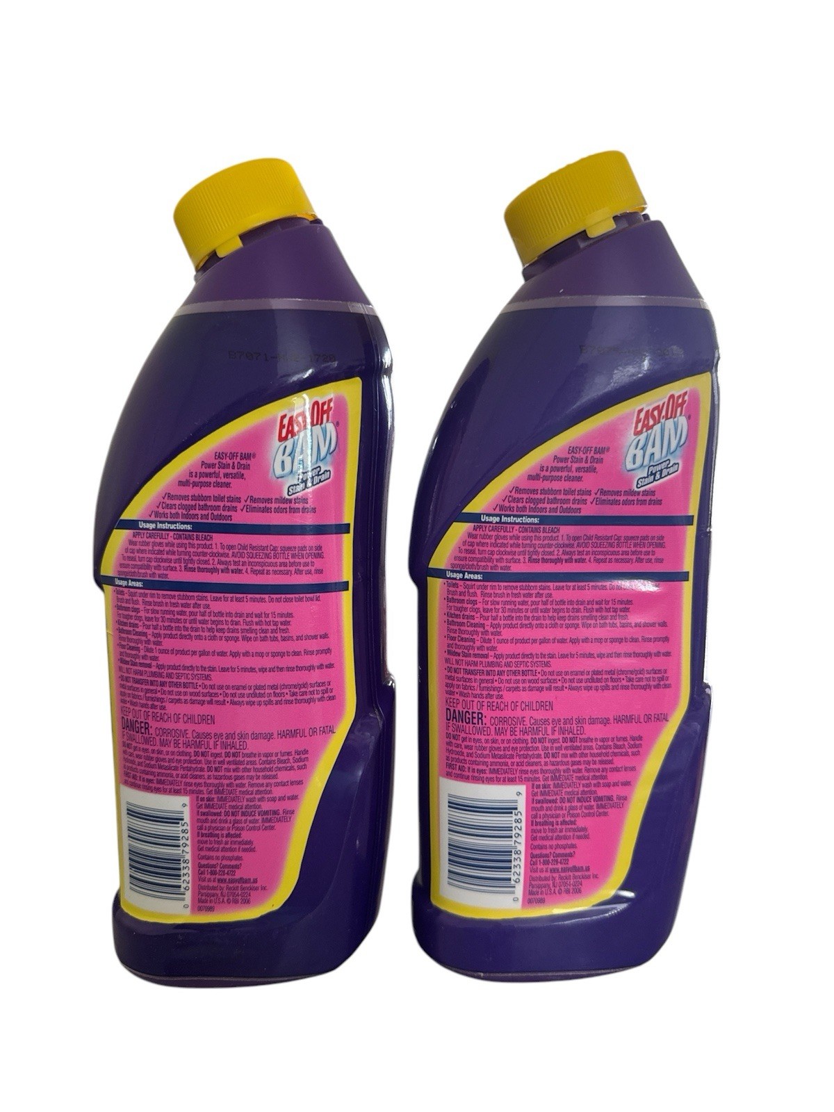 Easy-Off BAM Power Stain & Drain Universal Cleaner 24 Fl Oz New Pack of 2