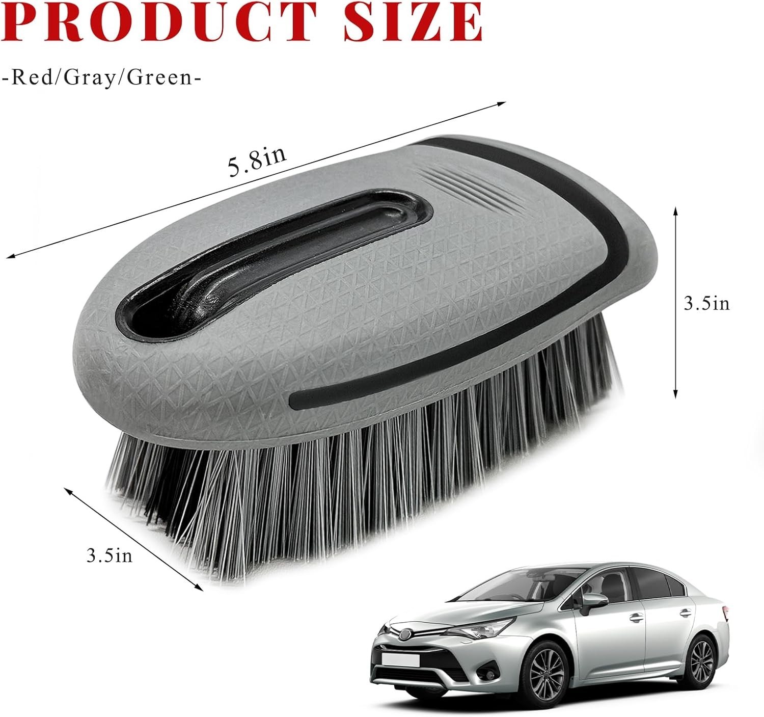 Carpet and Upholstery Cleaning Brush, Stiff Bristle Detailing Scrubber for Car I