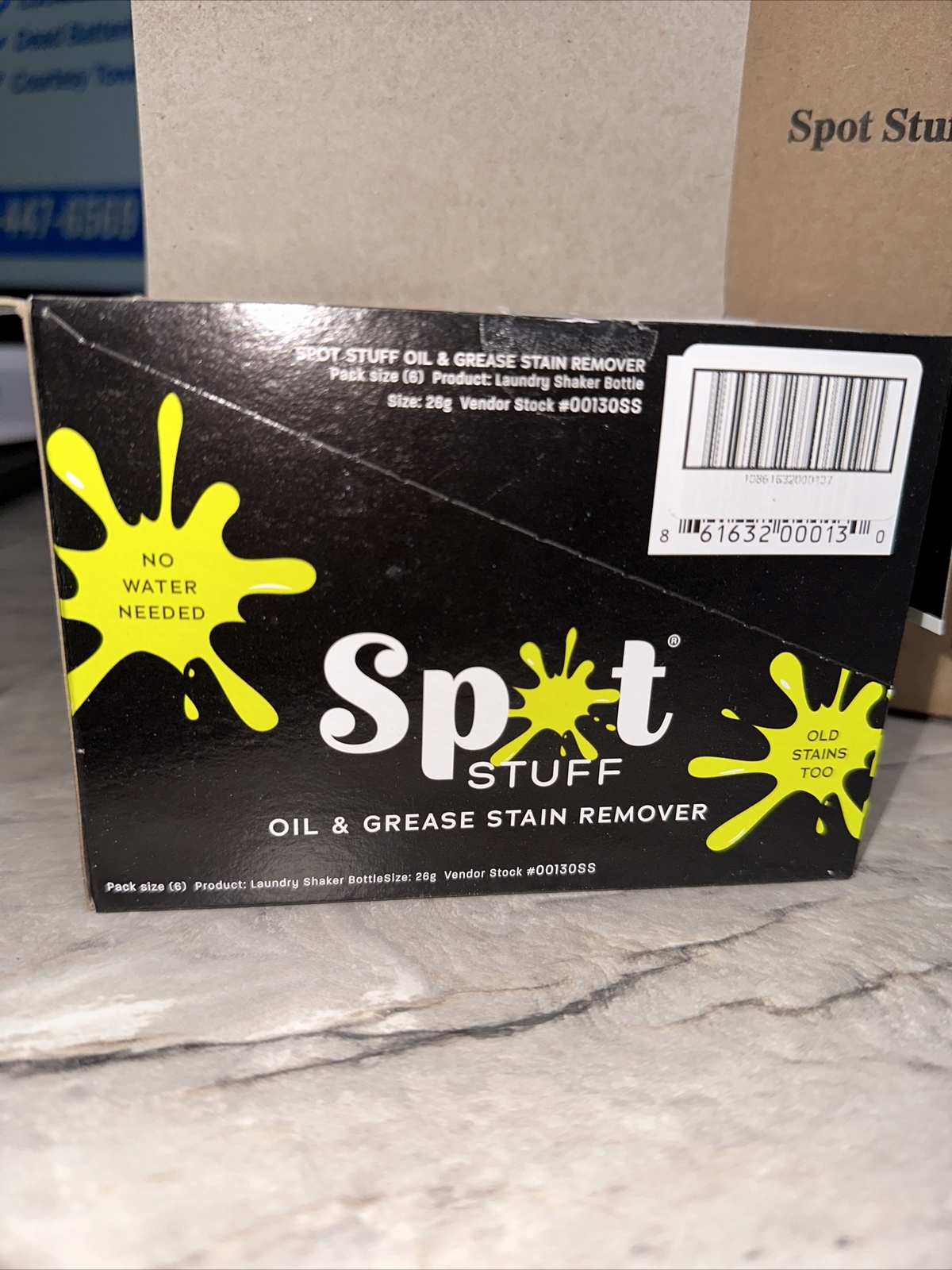 SPOT STUFF Oil & Grease Stain Remover 6 Bottles All Natural Fabric Laundry Auto
