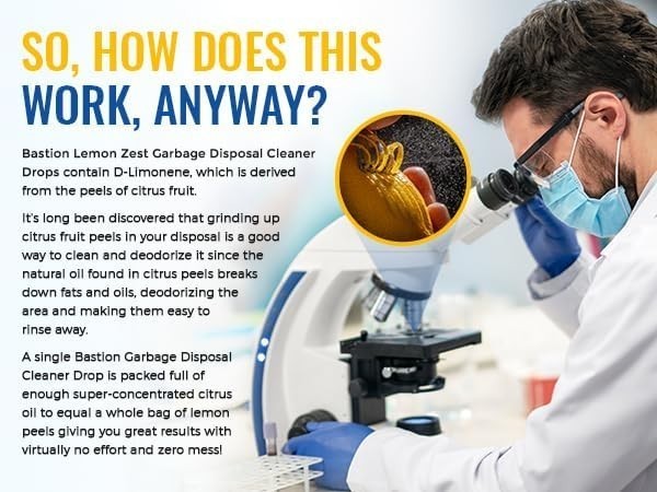 Garbage Disposal Cleaner & Deodorizer Drops- [[50-Count]] Lemon Zest Scented