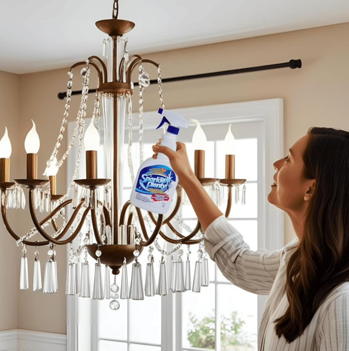 Sparkle Plenty Chandelier Cleaner Drip Dry Spray No Wipe – Dust & Streak Glas…