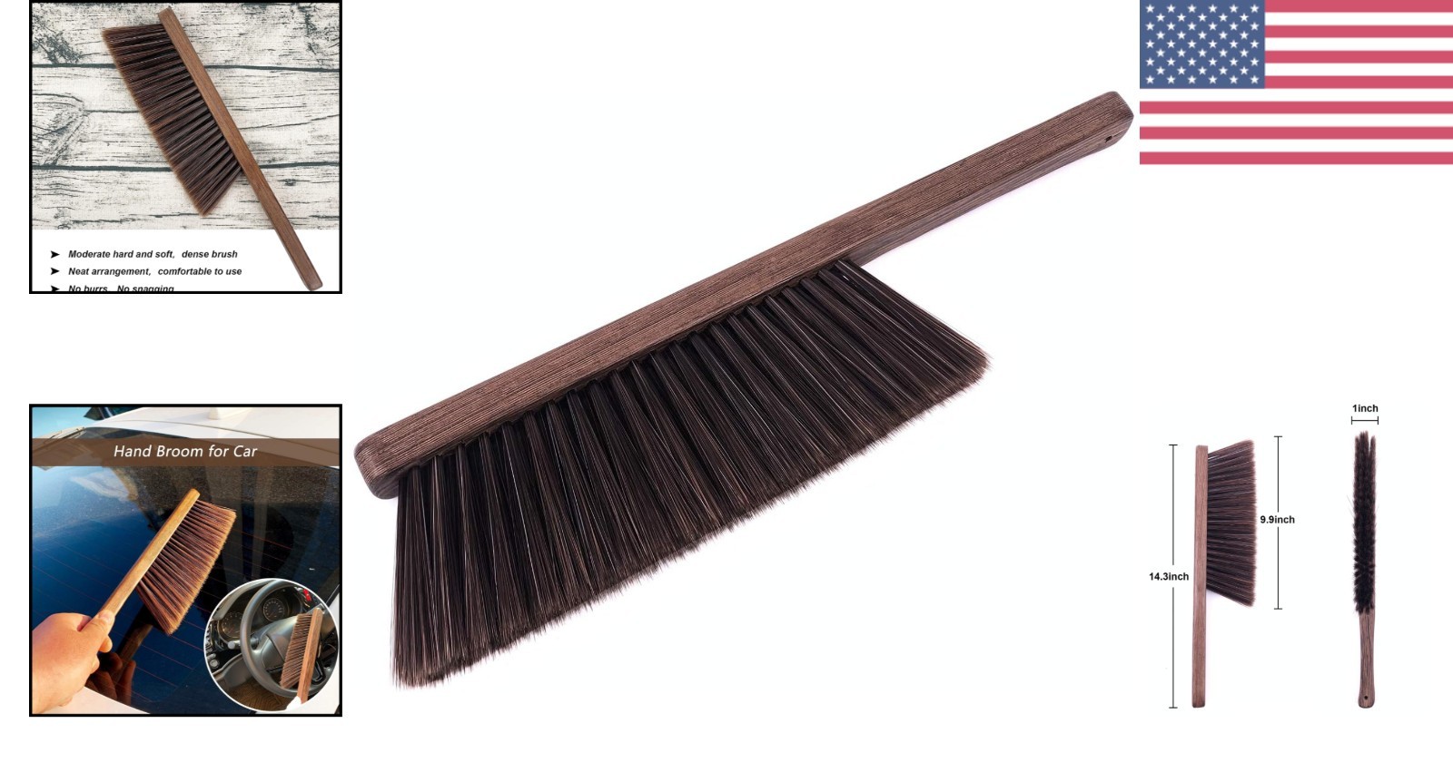 Lightweight Hand Broom Cleaning Brush – Ergonomic Wooden Handle for Easy Use