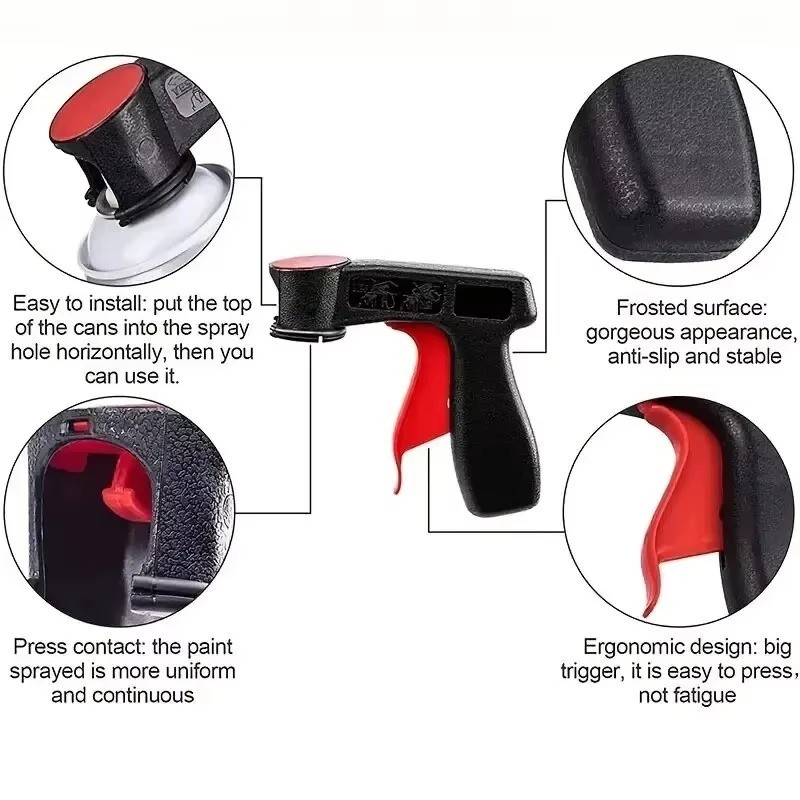 1Pc Portable Plastic Spray Paint Handle Universal Reusable Spray Gun Grip Tool