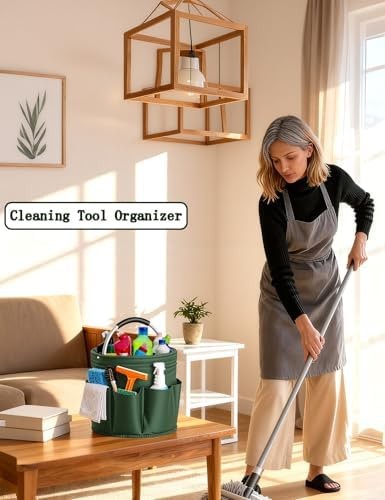 Cleaning Caddy with Handle, Cleaning Products Organiser, Foldable Storage Bas…