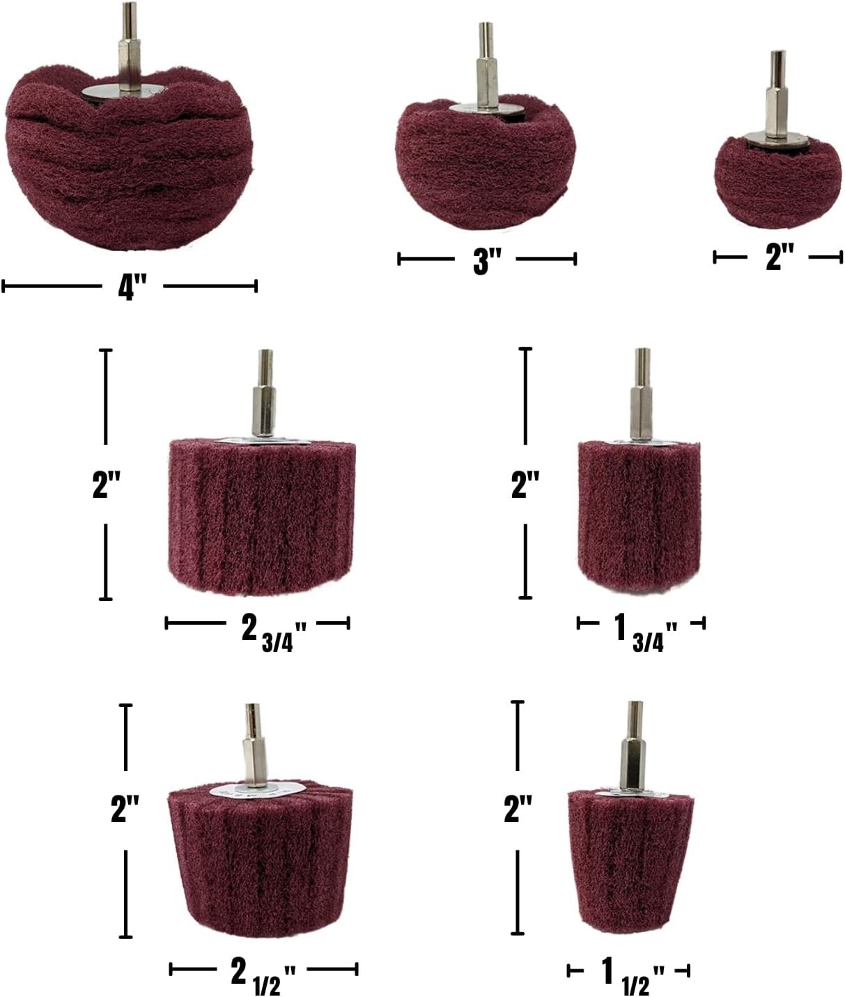 Abrasive Drill Buffing Set 7pcs Non Woven Metal Surface Cleaning Accessories