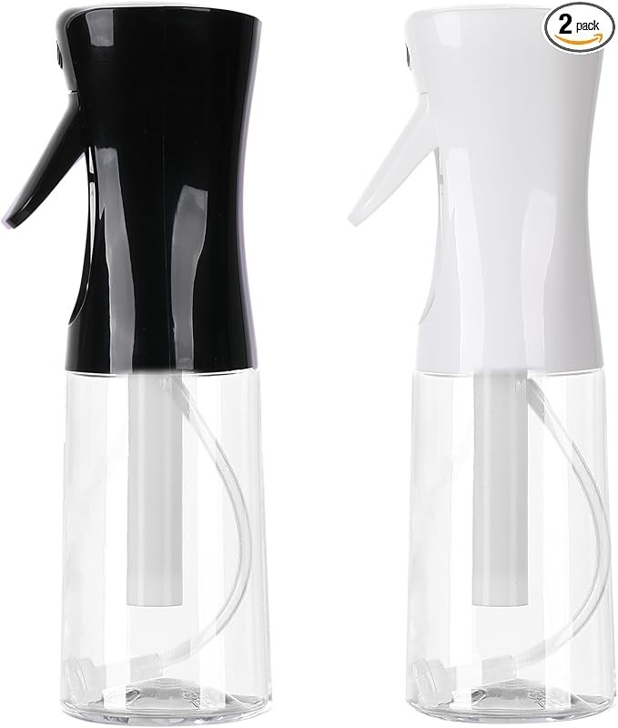 NEW Continuous Mist Spray Bottle 200ml Fine Fog Hair Salon Empty Reusable 2Pack