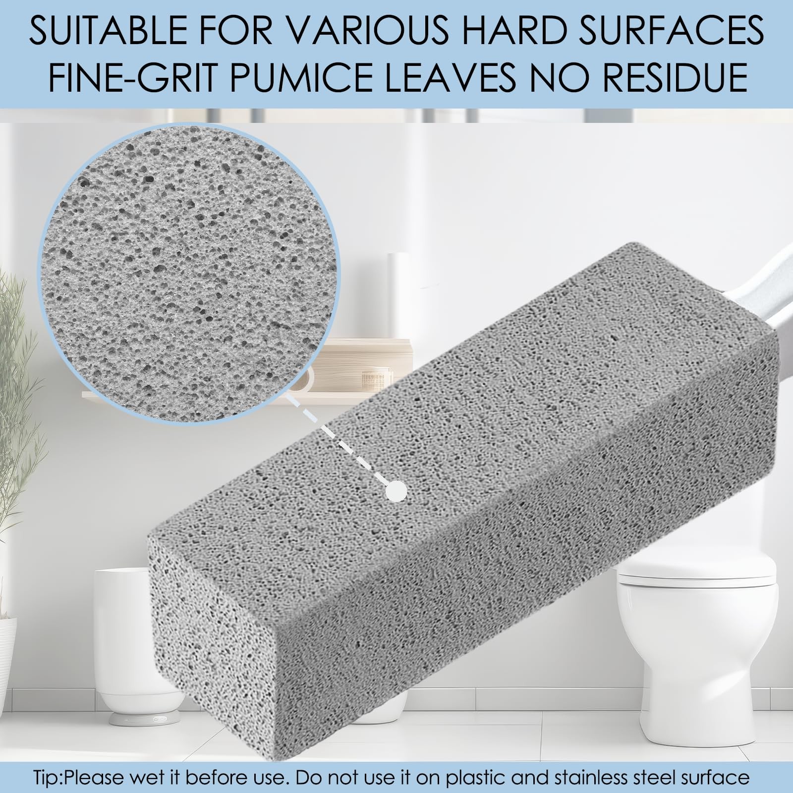12 Pack Pumice Stone Toilet Bowl Cleaner Extra Long Handle Heavy Duty Stain