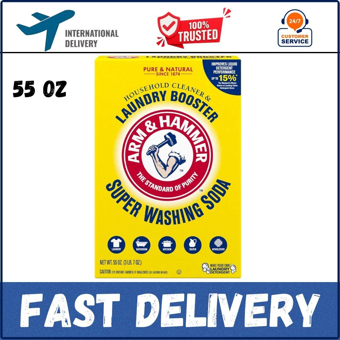 Arm & Hammer Super Washing Soda Detergent Booster & Household Cleaner, 55oz.