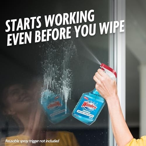 Glass Window Cleaner Refill 2L Original Scent Streak Free 67.6 Fl Oz Spray