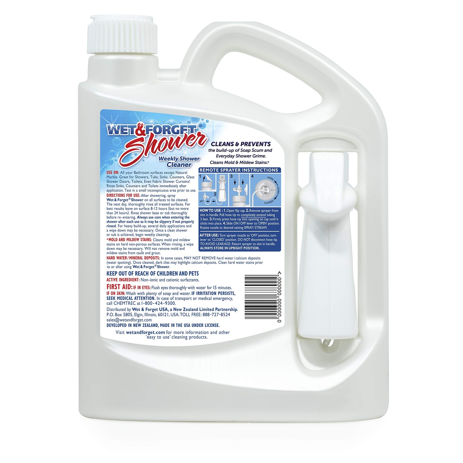 Wet & Forget Shower Cleaner Weekly Application Requires No Scrubbing, Bleach-…