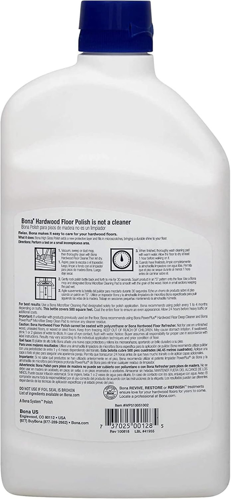 Hardwood Floor Polish – High Gloss, 36 Oz, Packaging May Vary