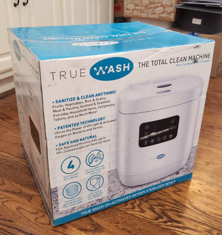 TrueWash Total Clean Machine Sanitizer UV-Activated Oxygen Sterilizer TW988
