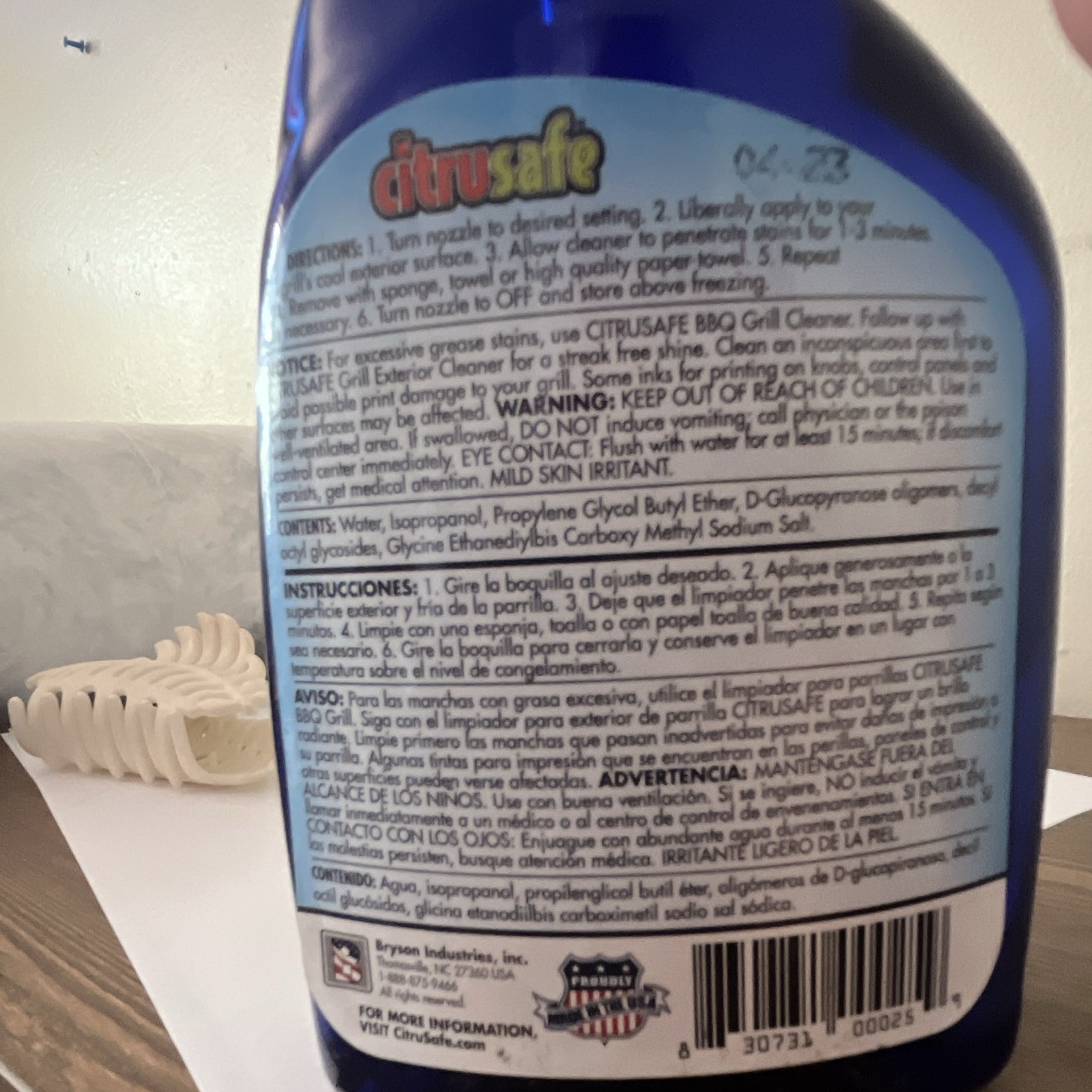 Citrusafe Grill Exterior Cleaning Spray Non-Toxic 16oz, 3100025