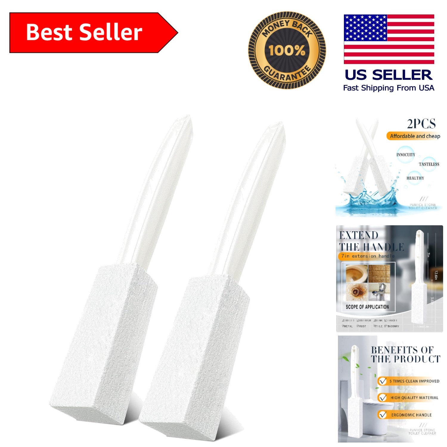 Eco-Friendly Pumice Cleaning Tool – Ergonomic Handle for Hard Water Stains