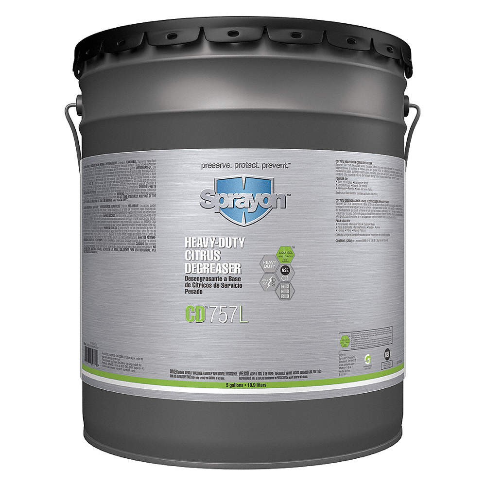 SPRAYON S75705000 Degreaser,Citrus Scented,5 gal,Canister 30WK56