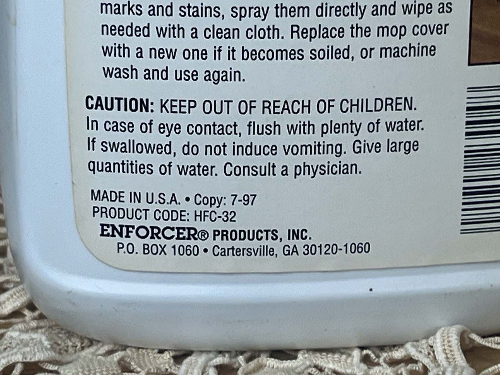 ENFORCER Hardwood Floor Cleaner Danish Formula Spray 32 oz Bottle No Box