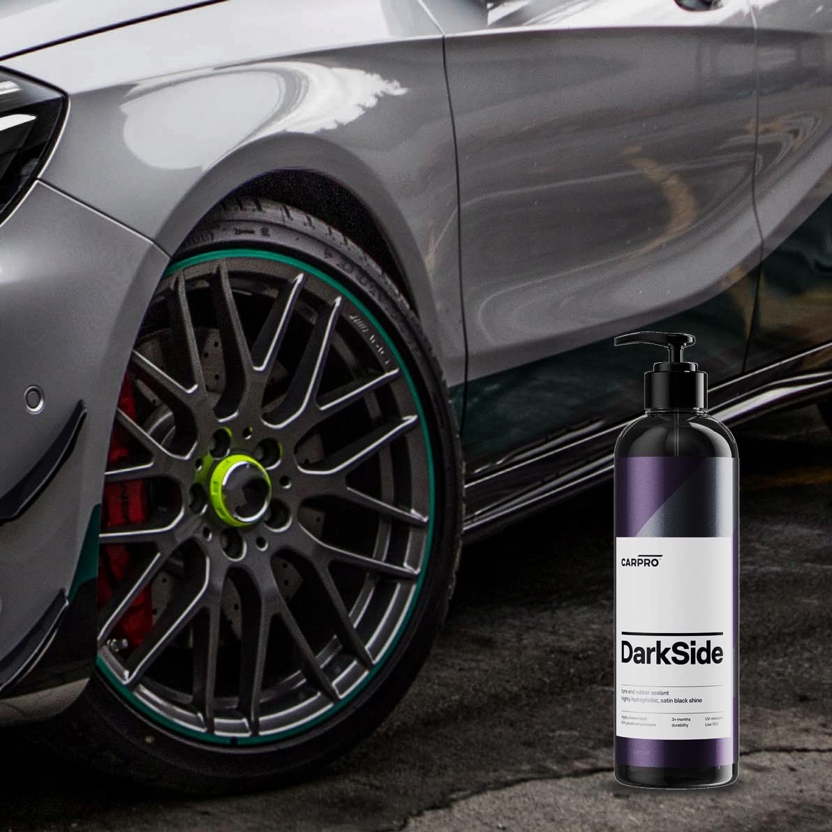 CARPRO DarkSide Tire Sealant: Restore Faded, Hydrophobic, Satin Black Finish, UV