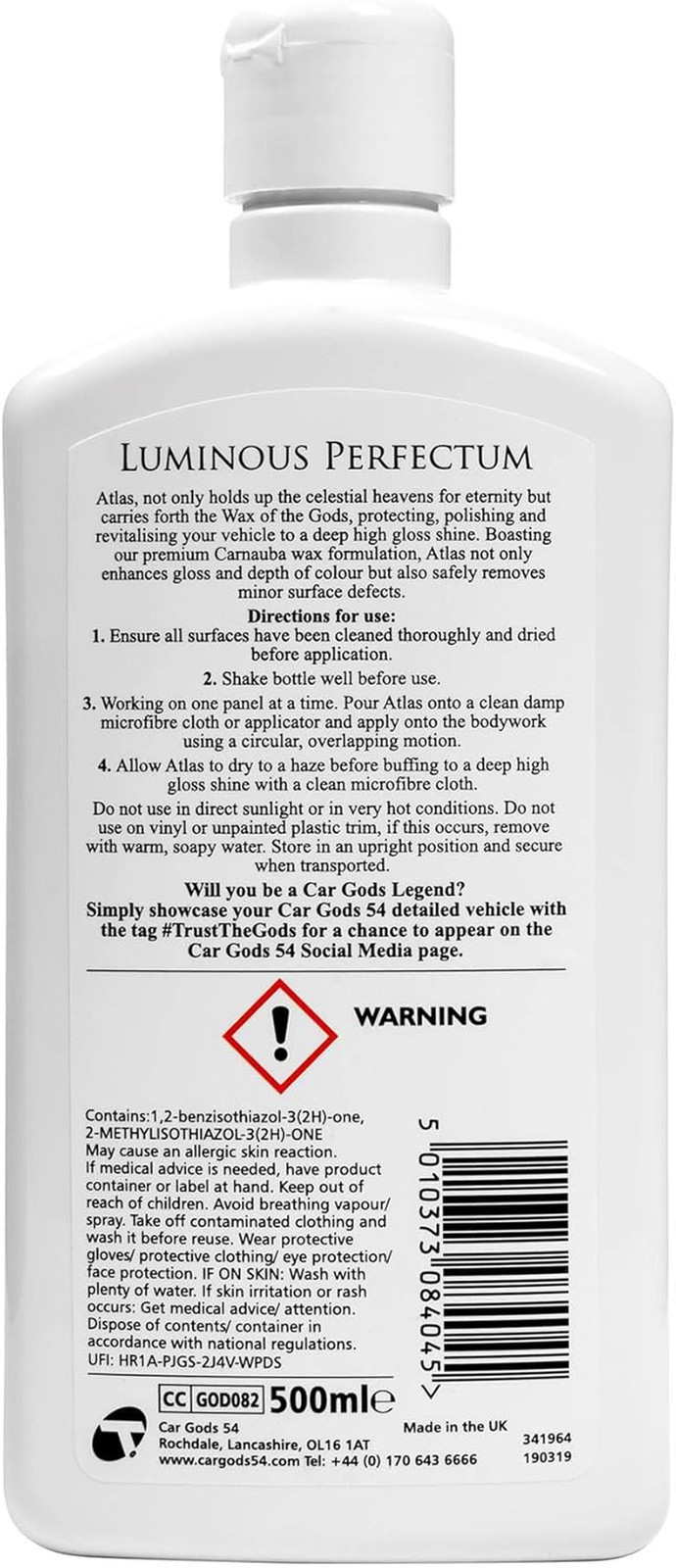 Carnauba Wax Ultimum Perfectum, 17Fl Oz – High Gloss Vehicle Shine Removes Minor
