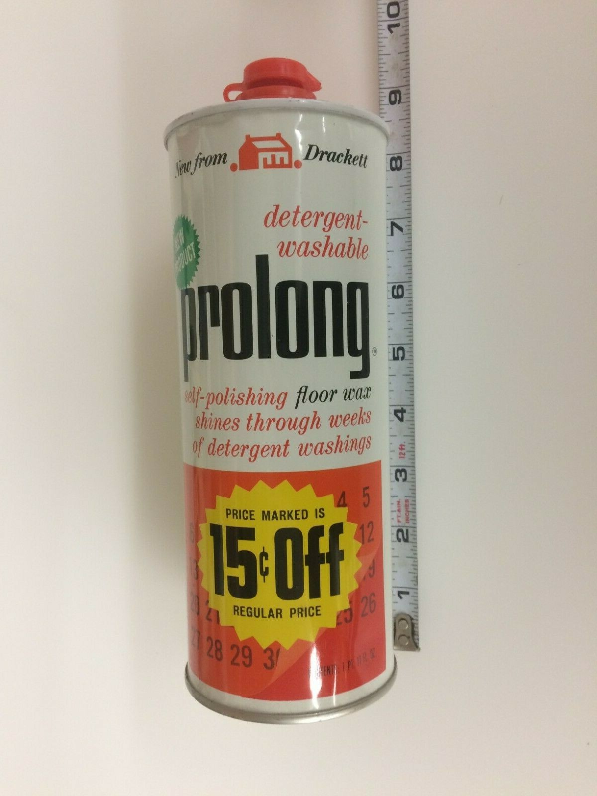 Vintage Unopened Container of 1965 Prolong Self-Polishing Floor Wax 27 Fluid Oz