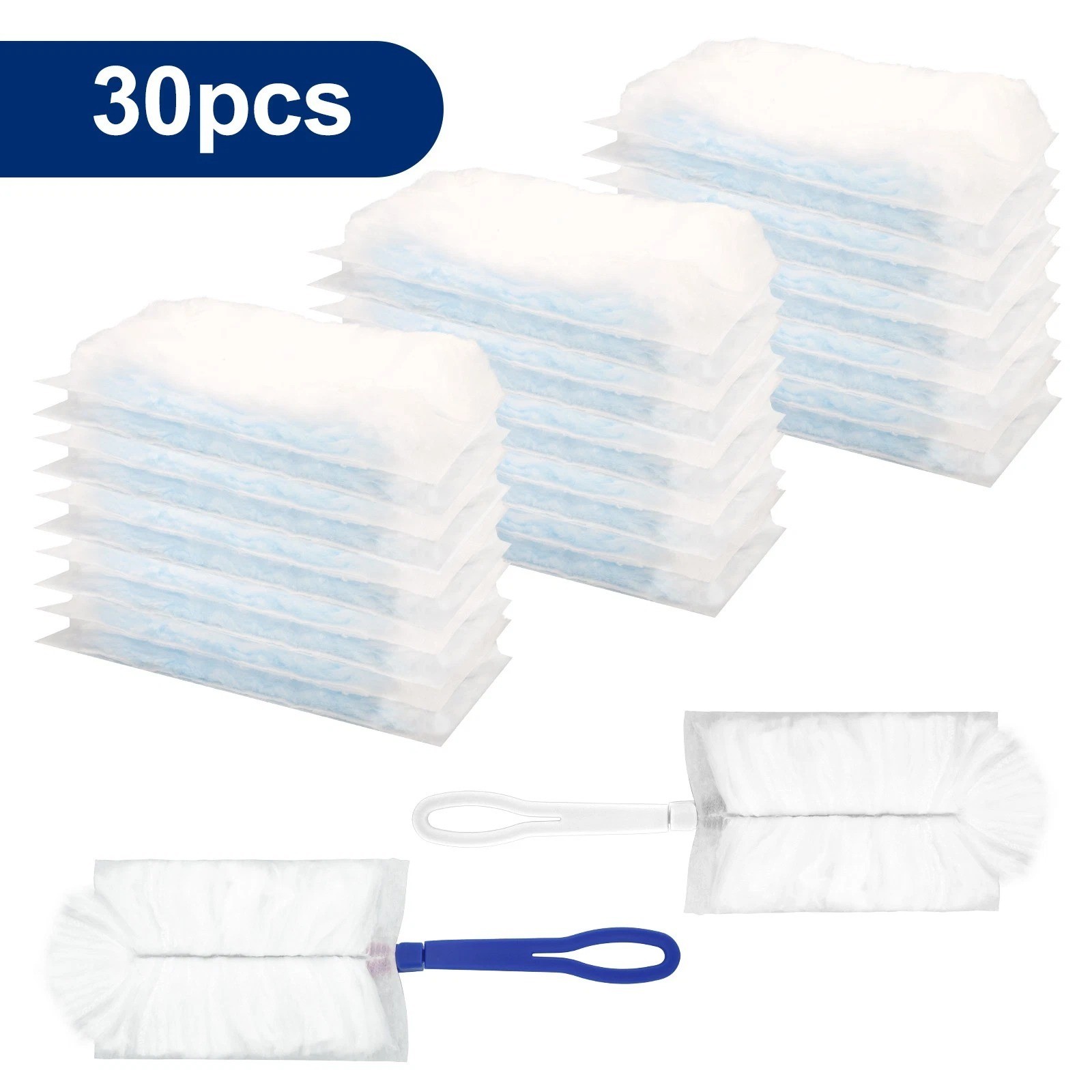 30PCS Electrostatic Duster Refills Disposable Compatible with 2 Handles for Home